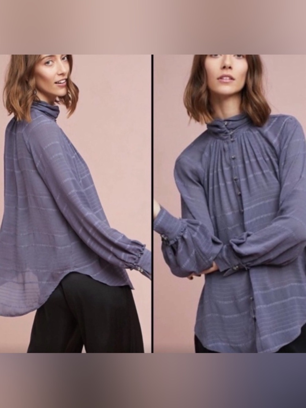 Anthropologie Feather Bone Marietta Button Down Blouse Medium